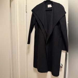 Vince Wool Black Wrap Coat - Size M
